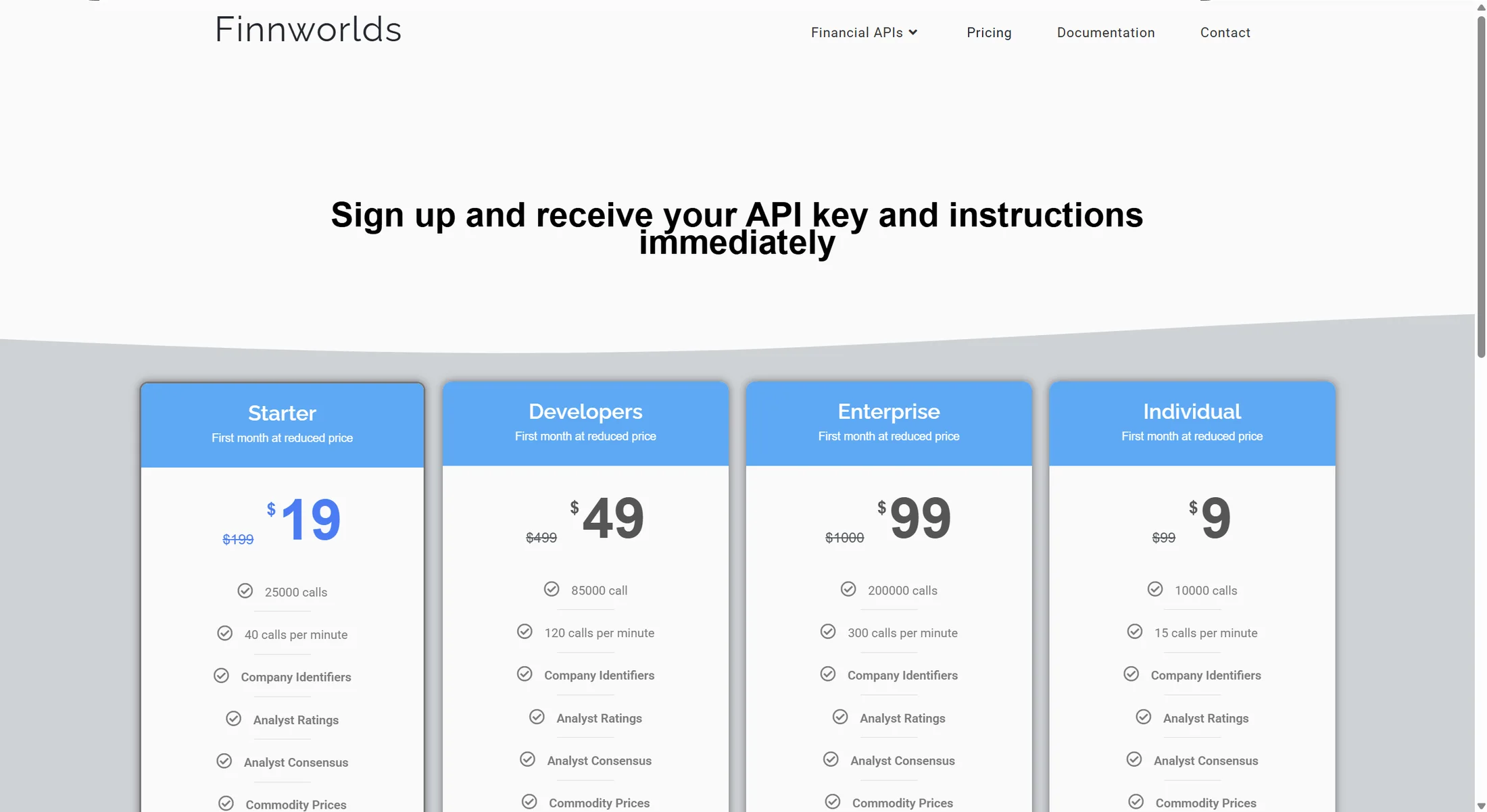FinnWorlds market data pricing screenshot